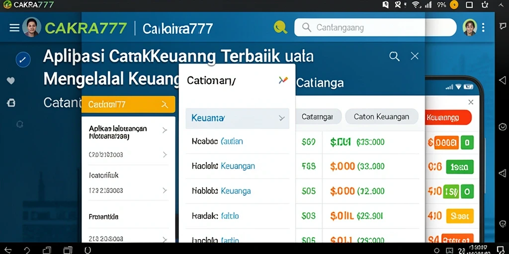 Tampilan antarmuka pengguna CAKRA777 untuk Catatan Keuangan yang rapi.
