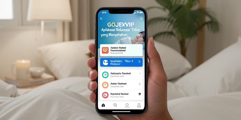 Tampilan antarmuka GOJEKVIP dengan fitur Tidur & Relaksasi yang intuitif.