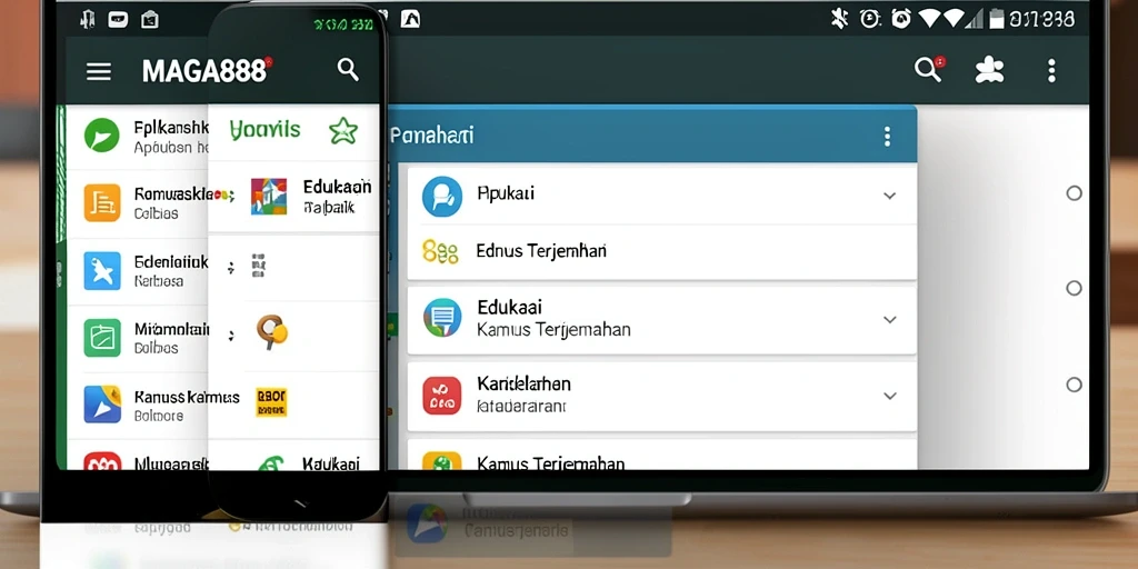 Tampilan antarmuka MAGA888 yang sederhana dan intuitif untuk Kamus Terjemahan.