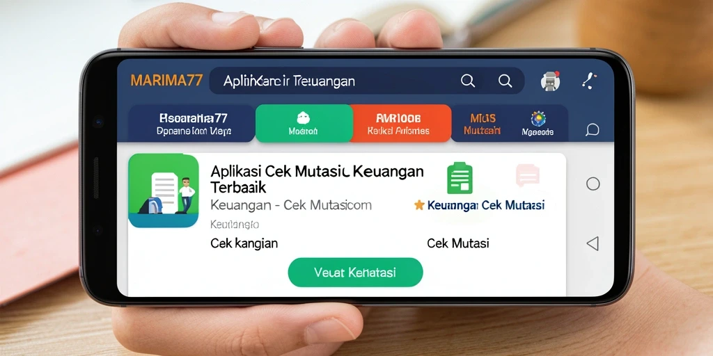 Antarmuka pengguna MARIMA77 yang menampilkan cek mutasi keuangan.