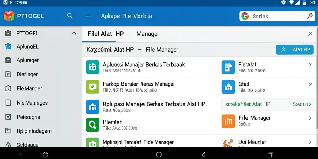Antarmuka PTTOGEL yang sederhana dan fungsional untuk pengelolaan file.
